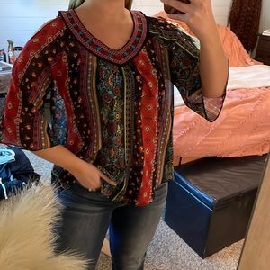 Open shoulder blouse